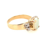 Stunning 9ct Yellow and White Gold Opal and Diamond Ring – A Dazzling Pre-Loved Treasure!