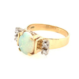 Stunning 9ct Yellow and White Gold Opal and Diamond Ring – A Dazzling Pre-Loved Treasure!