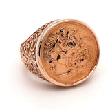 Stunning 9ct Yellow Gold Half Sovereign Ring with Engraved Shoulders – An Ideal Men's Gift and Investment Piece
