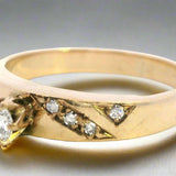 STUNNING 9CT YELLOW GOLD 9 STONE DIAMOND RING