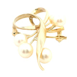 Elegant 14K Yellow Gold Pearl Brooch – A Timeless, Sophisticated Accessory