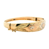 Elegant 18ct Yellow Gold Engraved Hinged Bangle – A Timeless Investment in Luxury