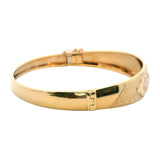 Elegant 18ct Yellow Gold Engraved Hinged Bangle – A Timeless Investment in Luxury