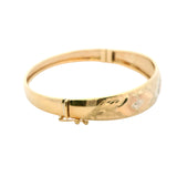 Elegant 18ct Yellow Gold Engraved Hinged Bangle – A Timeless Investment in Luxury