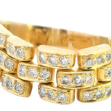 Elegant 18ct Yellow Gold Diamond Set Chain Ring