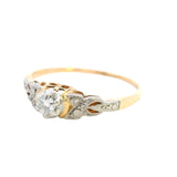 VINTAGE 18CT YELLOW & WHITE GOLD DIAMOND ENGAGEMENT RING