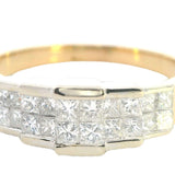 EXQUISITE 18CT YELLOW & WHITE GOLD 20 STONE DIAMOND RING