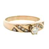 STUNNING 9CT YELLOW GOLD 9 STONE DIAMOND RING