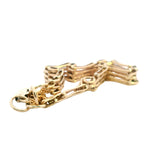 Exquisite 9ct Yellow Gold Four-Bar Gate Bracelet with Padlock Charm