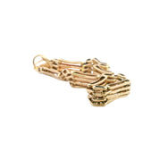 Exquisite 9ct Yellow Gold Four-Bar Gate Bracelet with Padlock Charm