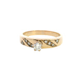 STUNNING 9CT YELLOW GOLD 9 STONE DIAMOND RING