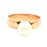 Cast and Hand Assembled Yellow Gold Pearl Ring - 9ct Yellow Gold, Cultured Pearl