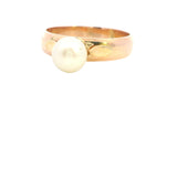 Cast and Hand Assembled Yellow Gold Pearl Ring - 9ct Yellow Gold, Cultured Pearl