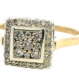 Elegant Yellow and White Gold Diamond Ring (Size US 7 1/2 | UK/AU P)