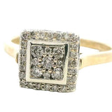 Elegant Yellow and White Gold Diamond Ring (Size US 7 1/2 | UK/AU P)