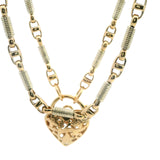 Elegant 9ct Yellow Gold Twisted Wire and Anchor Link Chain with Filigree Padlock Clasp – A Timeless Investment