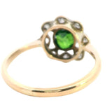 Elegant 18ct Yellow & White Gold Demantoid Garnet & Diamond Ring