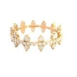 Lovely 10ct Yellow Gold Diamond "Zipper" Ring – A Dazzling Statement Piece