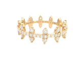 Lovely 10ct Yellow Gold Diamond "Zipper" Ring – A Dazzling Statement Piece