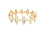 Lovely 10ct Yellow Gold Diamond "Zipper" Ring – A Dazzling Statement Piece