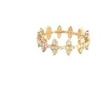 Lovely 10ct Yellow Gold Diamond "Zipper" Ring – A Dazzling Statement Piece