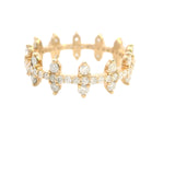 Lovely 10ct Yellow Gold Diamond "Zipper" Ring – A Dazzling Statement Piece