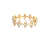 Lovely 10ct Yellow Gold Diamond "Zipper" Ring – A Dazzling Statement Piece