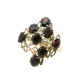 Exquisite Cast and Hand Assembled Yellow Gold Garnet Ring