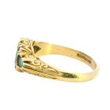 ELEGANT 18CT YELLOW GOLD 7 STONE EMERALD & DIAMOND RING