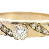 STUNNING 9CT YELLOW GOLD 9 STONE DIAMOND RING