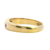 ELEGANT 18CT YELLOW GOLD 5 STONE RUBY & DIAMOND RING