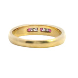 ELEGANT 18CT YELLOW GOLD 5 STONE RUBY & DIAMOND RING