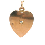 Stunning Antique 9ct Yellow Gold Heart Pendant with Old Mine Cut Diamond – A Piece of History and Elegance