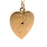 Stunning Antique 9ct Yellow Gold Heart Pendant with Old Mine Cut Diamond – A Piece of History and Elegance