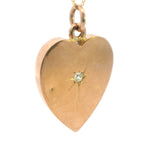 Stunning Antique 9ct Yellow Gold Heart Pendant with Old Mine Cut Diamond – A Piece of History and Elegance