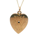 Stunning Antique 9ct Yellow Gold Heart Pendant with Old Mine Cut Diamond – A Piece of History and Elegance