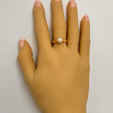 Cast and Hand Assembled Yellow Gold Pearl Ring - 9ct Yellow Gold, Cultured Pearl