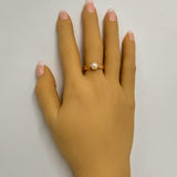 Cast and Hand Assembled Yellow Gold Pearl Ring - 9ct Yellow Gold, Cultured Pearl