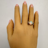 Stunning 9ct Yellow and White Gold Opal and Diamond Ring – A Dazzling Pre-Loved Treasure!