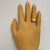 Stunning 9ct Yellow and White Gold Opal and Diamond Ring – A Dazzling Pre-Loved Treasure!