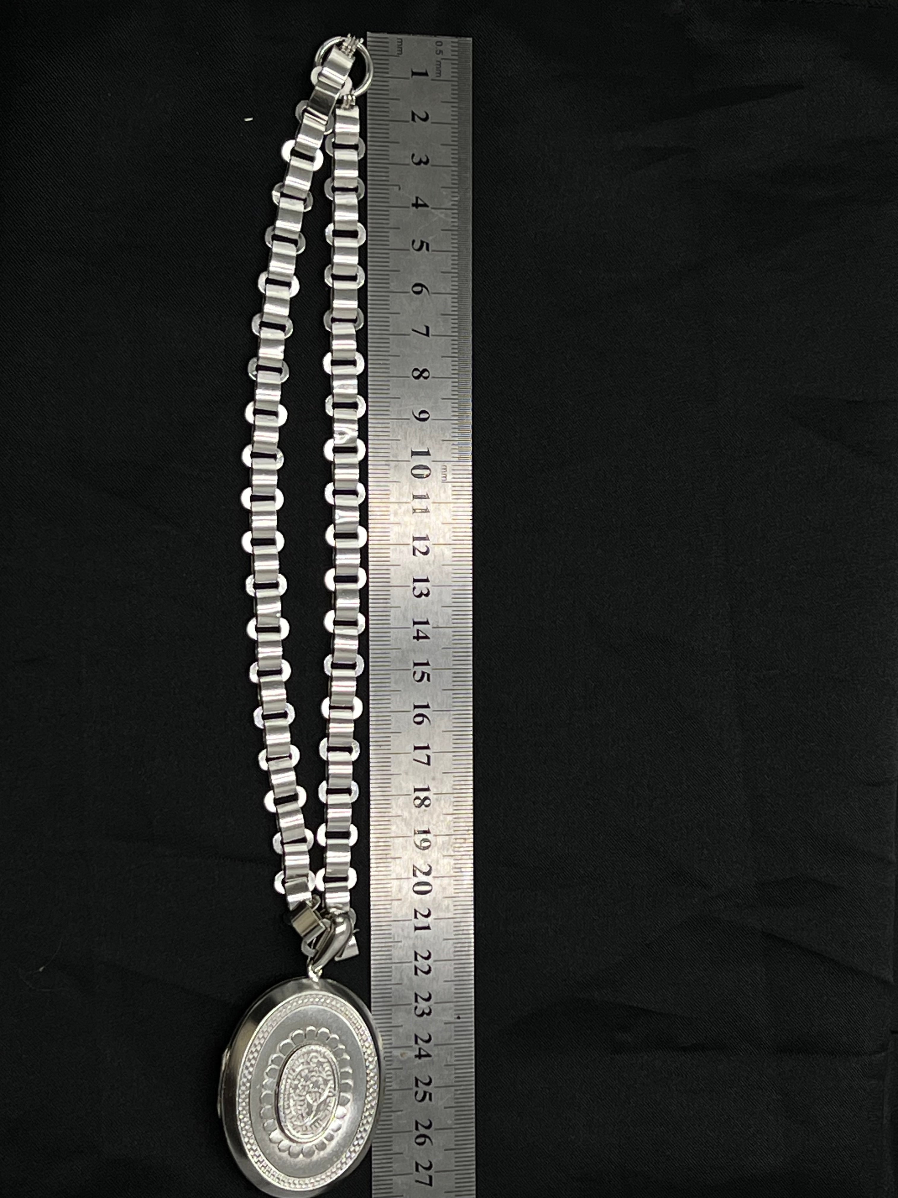 Antique Silver Book Chain and Locket