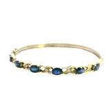 Gorgeous 14ct Yellow Gold Sapphire & Diamond Bangle – A Stunning Statement Piece