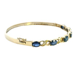 Gorgeous 14ct Yellow Gold Sapphire & Diamond Bangle – A Stunning Statement Piece