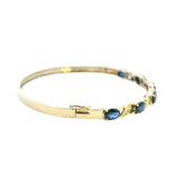 Gorgeous 14ct Yellow Gold Sapphire & Diamond Bangle – A Stunning Statement Piece