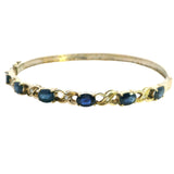 Gorgeous 14ct Yellow Gold Sapphire & Diamond Bangle – A Stunning Statement Piece