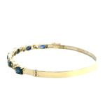 Gorgeous 14ct Yellow Gold Sapphire & Diamond Bangle – A Stunning Statement Piece