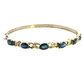 Gorgeous 14ct Yellow Gold Sapphire & Diamond Bangle – A Stunning Statement Piece