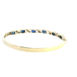 Gorgeous 14ct Yellow Gold Sapphire & Diamond Bangle – A Stunning Statement Piece