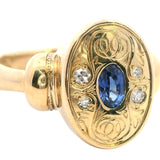 Elegant 9ct Yellow Gold Sapphire and Diamond Ring US 7 1/2 | UK/AU P