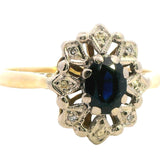 Elegant Sapphire and Diamond Ring Set in 18ct Yellow Gold